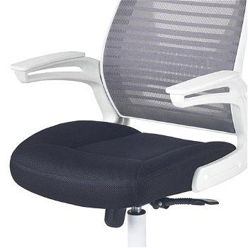 Kancelárska stolička s podrúčkami Franklin - biela / čierna / sivá