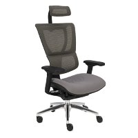 Kancelárska stolička s podrúčkami Iko BT - sivá / čierna / chróm