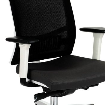 Kancelárska stolička s podrúčkami Libon WS HD - čierna / biela / chróm