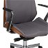 Kancelárska stolička s podrúčkami Munos Wood AL1 - tmavosivá / svetlý orech / chróm