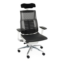 Kancelárska stolička s podrúčkami Primus WS - čierna / biela / chróm