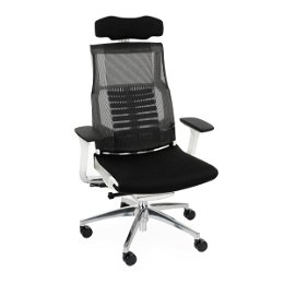 Kancelárska stolička s podrúčkami Primus WT - čierna / biela / chróm