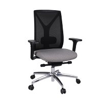 Kancelárska stolička s podrúčkami Velito BS - sivá / čierna / chróm
