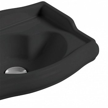 KERASAN - RETRO keramické umývadlo 41x30cm, bez otvoru pre batériu, bez prepadu, čierna mat 103331