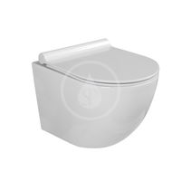 Kielle - Gaia Závesné kompaktné WC s doskou SoftClose, Rimless, biela 30115001