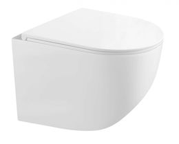 Kielle - Gaia Závesné kompaktné WC s doskou SoftClose, Rimless, biela 30115003