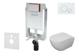 Kielle - Genesis Set predstenovej inštalácie, WC so sedátkom softclose a tlačidla Gemini II, biela / chróm 30505SZ17