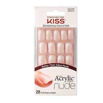 KISS Akrylové nechty - francúzska manikúra pre prirodzený vzhľad Salon Acrylic French Nude 64268 28 ks