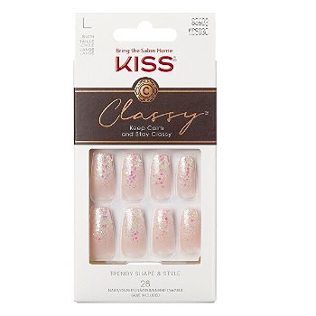 KISS Nalepovacie nechty Classy Nails scrunchie 28 ks
