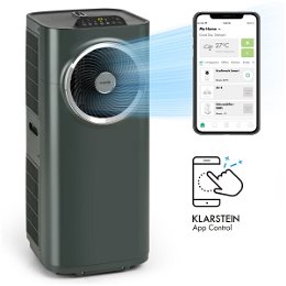 Klarstein Kraftwerk Smart 10K, mobilná klimatizácia, 10 000 BTU, ovládanie cez aplikáciu, antracitová