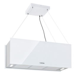 Klarstein Kronleuchter XL, digestor, 90 cm, ostrovčekový, 590 m³/h, dotykové ovládanie, LED, biely