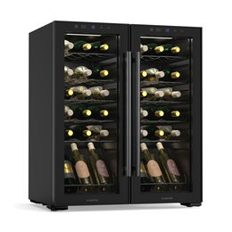 Klarstein Shiraz Weinkühlschrank, 2 Kühlzonen, LED-Beleuchtung, Touch-Control, freistehend