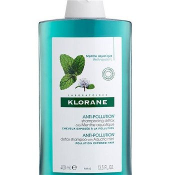 Klorane Detox ikačný šampón chrániaci pred vonkajšími vplyvmi Mäta vodná (Anti Pollution Detox Shampoo With Aquatic Mint) 400 ml