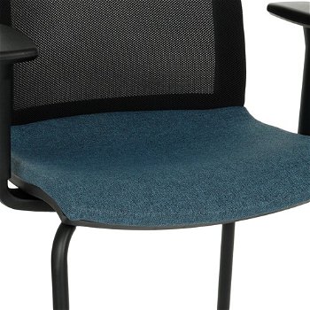 Konferenčná stolička s podrúčkami Libon 4L BS R1 - modrá / čierna