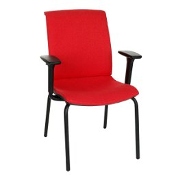 Konferenčná stolička s podrúčkami Libon 4L BT R1 - červená / čierna