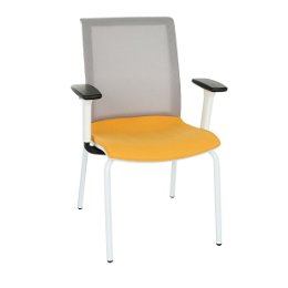 Konferenčná stolička s podrúčkami Libon 4L WS R1 - žltá / sivá / biela