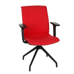 Konferenčná stolička s podrúčkami Libon Cross BT R1 - červená / čierna