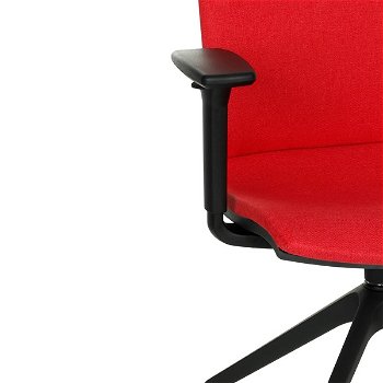 Konferenčná stolička s podrúčkami Libon Cross Roll BT R1 - červená / čierna