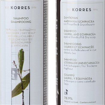 Korres Šampón proti lupinám Laurel & Echinacea (Shampoo) 250 ml