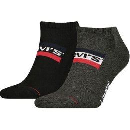 Levi's® LOW CUT LOGO 2P Unisexové ponožky, čierna, veľkosť