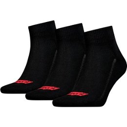 Levi's® MID CUT BATWING LOGO 3P Unisexové ponožky, čierna, veľkosť