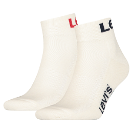 Levi's® MID CUT SPORT LOGO 2P Unisex ponožky, biela, veľkosť