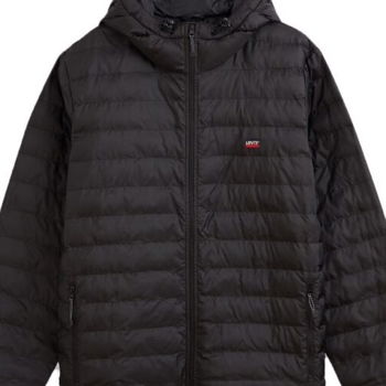 Levi's® PRESIDIO PACKABLE HOODED JACKET Pánska bunda, čierna, veľkosť