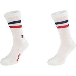 Levi's® REG CUT RETRO SPORT STRIPES 2P Unisex ponožky, biela, veľkosť