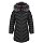 Čierne dievčenský zimný kabát