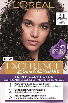 L´Oréal Paris Permanentná farba na vlasy Excellence Cool Creme -ZĽAVA - poškodená krabička 4.11 Ultra popelavá hnědá