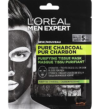 L´Oréal Paris Textilné maska pre mužov Men Expert Pure Charcoal (Purifying Tissue Mask) 30 g