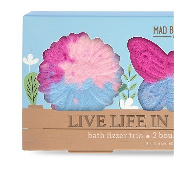 Mad Beauty Šumivá bomba do kúpeľa In Full Bloom (Bath Fizzer Trio) 3 x 60 g