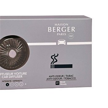 Maison Berger Paris Darčeková sada difuzér do auta čierny + náplň Antiodour tabak