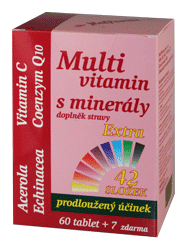 MedPharma Multivitamín s minerálmi + extra C, Q10, 42 zložiek 67 tabliet