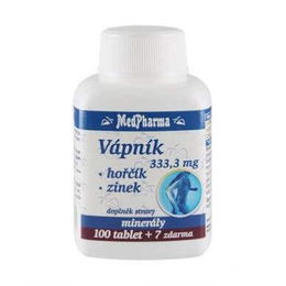 MedPharma Vápnik 333,3 mg + horčík + zinok 107 tablet