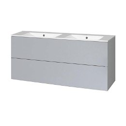 MEREO - Aira, koupelnová skříňka s keramickým umyvadlem 121 cm, šedá CN733