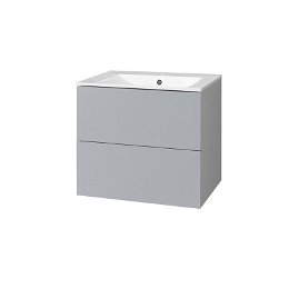 MEREO - Aira, koupelnová skříňka s keramickým umyvadlem 61 cm, šedá CN730