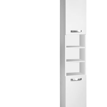 MEREO - Leny, kúpeľňová skrinka vysoká 170 cm, biela, pravá CN815