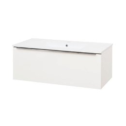 MEREO - Mailo, kúpeľňová skrinka s keramickým umývadlom 101 cm, biela, chróm madlo CN517
