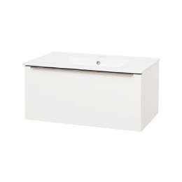 MEREO - Mailo, kúpeľňová skrinka s keramickým umývadlom 81 cm, biela, chróm madlo CN516
