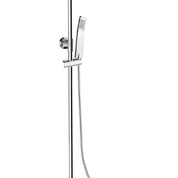 MEREO MEREO - Sprchový set s tyčou, hadicou, ručnou a tanier. hranatou sprchou, slim, nerez CB95001SS2