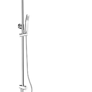 MEREO MEREO - Sprchový set s tyčou, hadicou, ručnou a tanier. hranatou sprchou, slim, nerez CB95001SS2