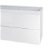 MEREO - Siena, kúpeľňová skrinka s keramickým umývadlom 101 cm, biela lesk CN4121