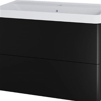 MEREO - Siena, kúpeľňová skrinka s keramickým umývadlom 81 cm, čierna mat CN441