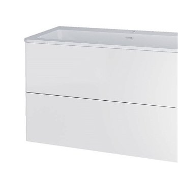 MEREO - Siena, kúpeľňová skrinka s umývadlom z liateho mramoru 101 cm, biela lesk CN412M1