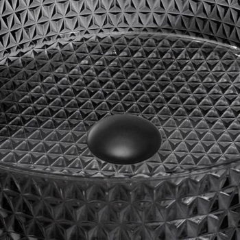 MEXEN - Aura sklenené umývadlo na dosku 39x39 cm, čierna 24013970