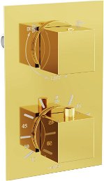 MEXEN - Cube termostatická batérie sprcha / vaňa 2-output gold 77502-50