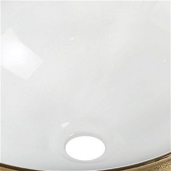 MEXEN - Elza umývadlo na dosku 40 x 33 cm, biela/zlato dekor 21014017