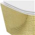 MEXEN - Lena Závesná WC misa vrátane sedátka s slow-slim, duroplast, biela/zlatá so vzorom 30224008