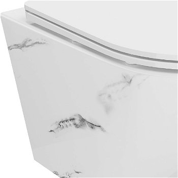 MEXEN - Lena Závesná WC misa vrátane sedátka s slow-slim, Duroplastu, biely kameň 30224092